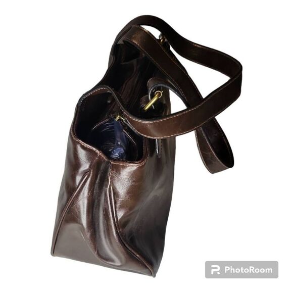 Simple Vintage Vegan Leather Brown Bag - Picture 5 of 11